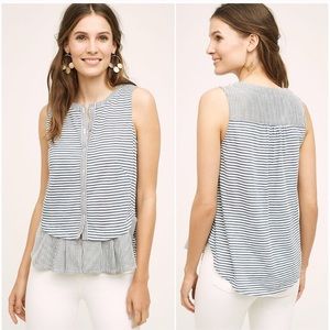 Meadow Rue Striped Button Down Tank Top